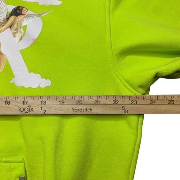 Represent Mens S Hoodie Gold Lime Green Angel Graphic Print - Picture 14 of 15